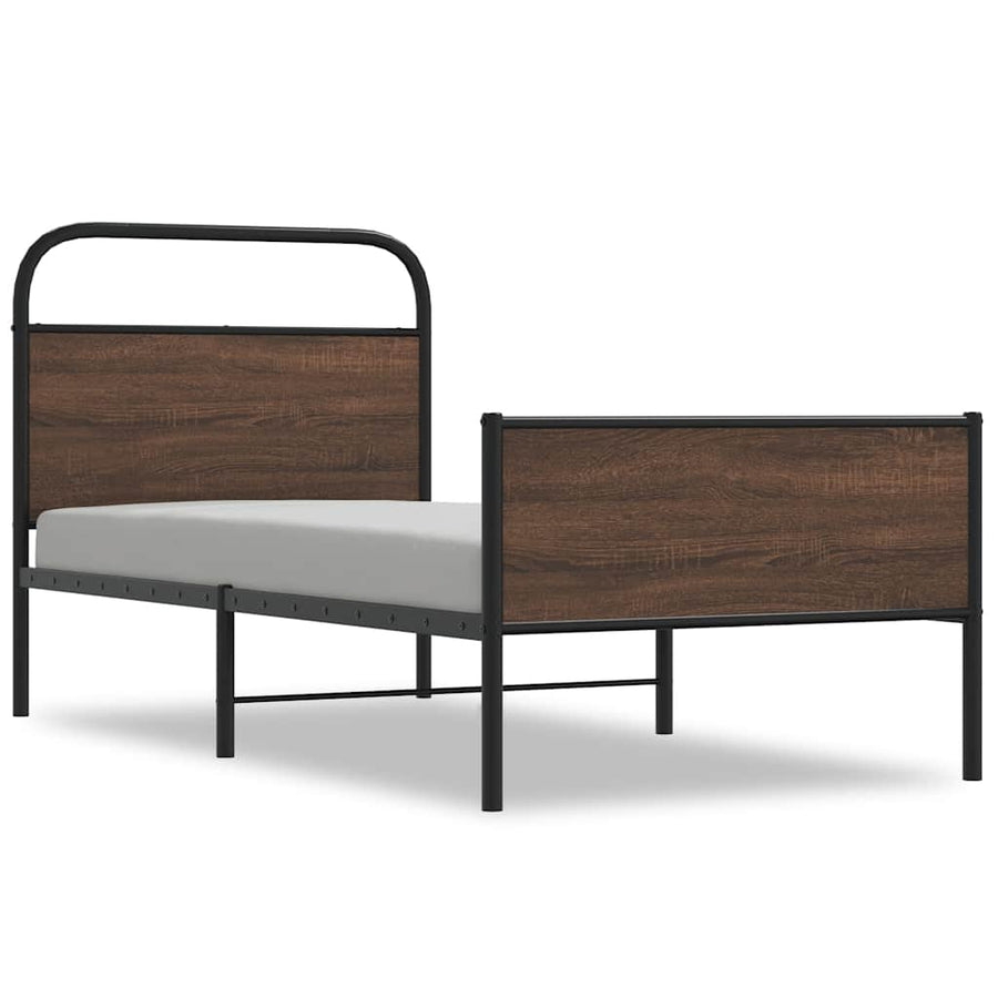 Bedframe zonder matras bewerkt hout bruin eikenkleur 100x190 cm