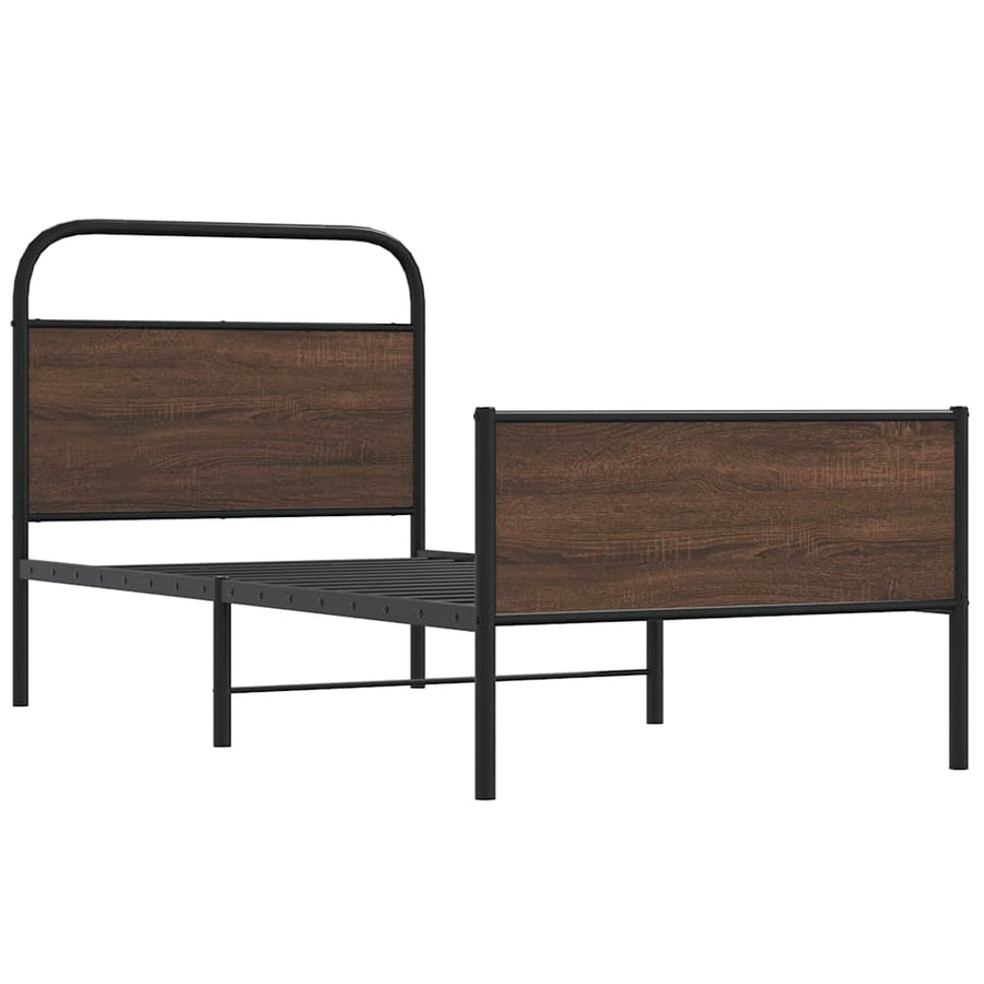 Bedframe zonder matras bewerkt hout bruin eikenkleur 100x190 cm