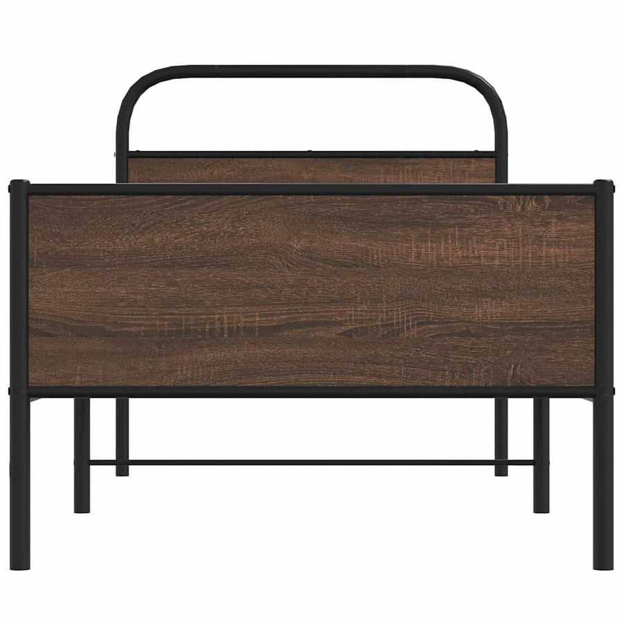 Bedframe zonder matras bewerkt hout bruin eikenkleur 100x190 cm