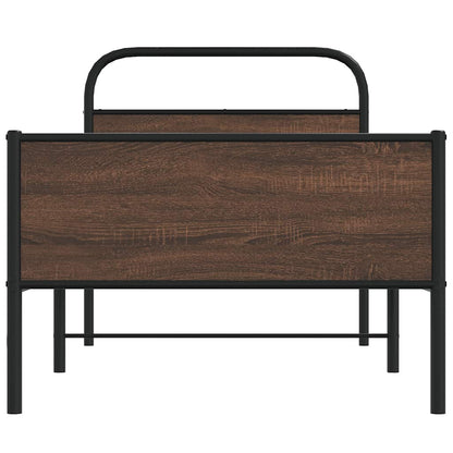 Bedframe zonder matras bewerkt hout bruin eikenkleur 100x200 cm