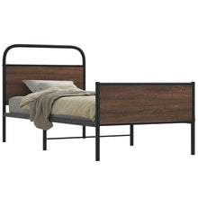 Bedframe zonder matras bewerkt hout bruin eikenkleur 107x203 cm