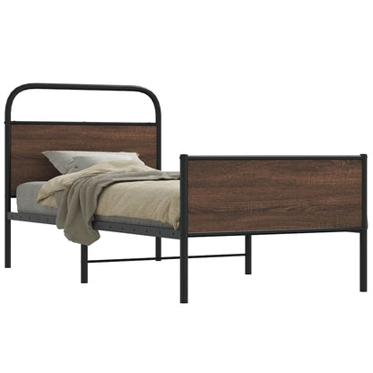 Bedframe zonder matras bewerkt hout bruin eikenkleur 107x203 cm