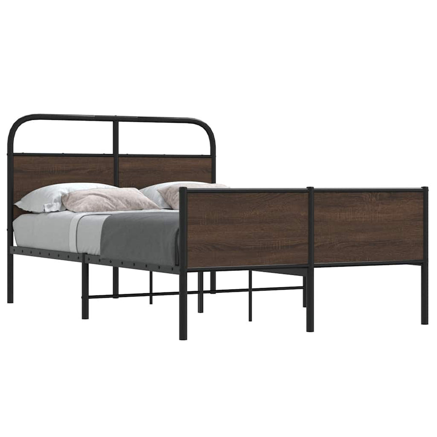 Bedframe zonder matras bewerkt hout bruin eikenkleur 120x200 cm