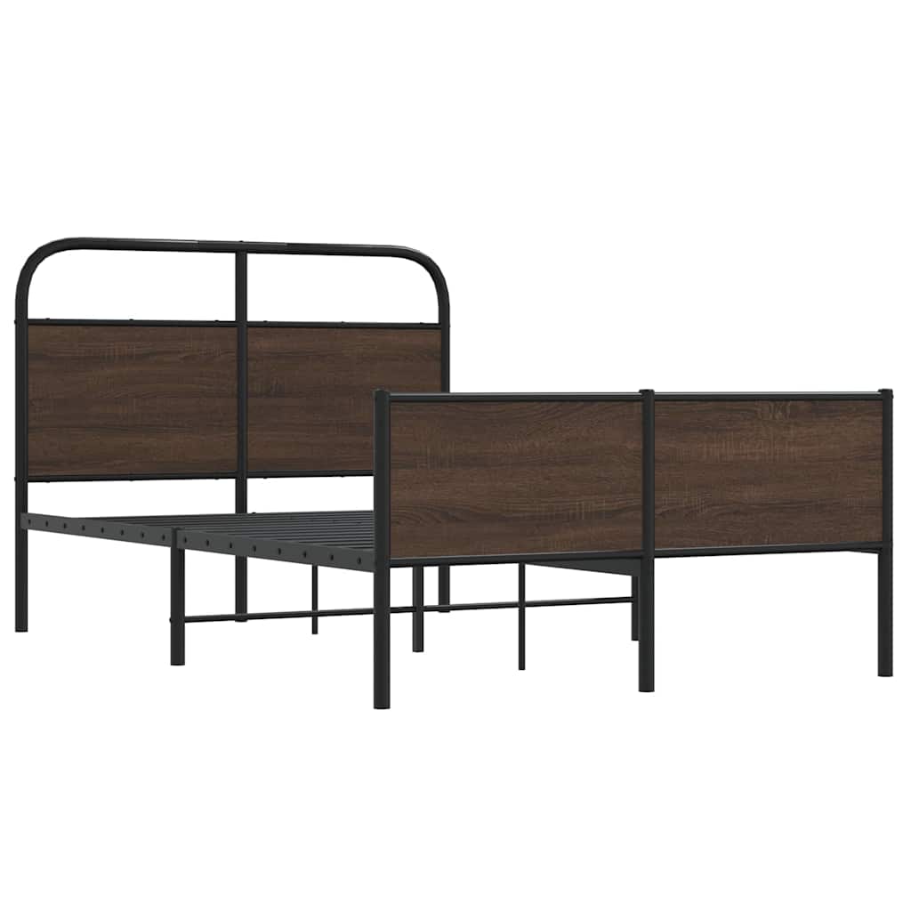 Bedframe zonder matras bewerkt hout bruin eikenkleur 140x190 cm