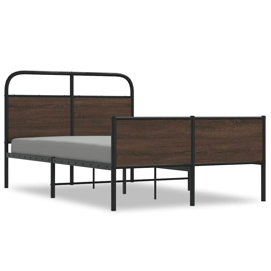 Bedframe zonder matras bewerkt hout bruin eikenkleur 140x200 cm