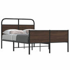Bed frame without mattress treated wood brown oak color 140x200 cm