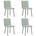 Eetkamerstoelen 4 st fluweel lichtgrijs
