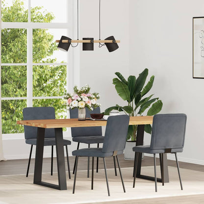 Eetkamerstoelen 4 st fluweel donkergrijs