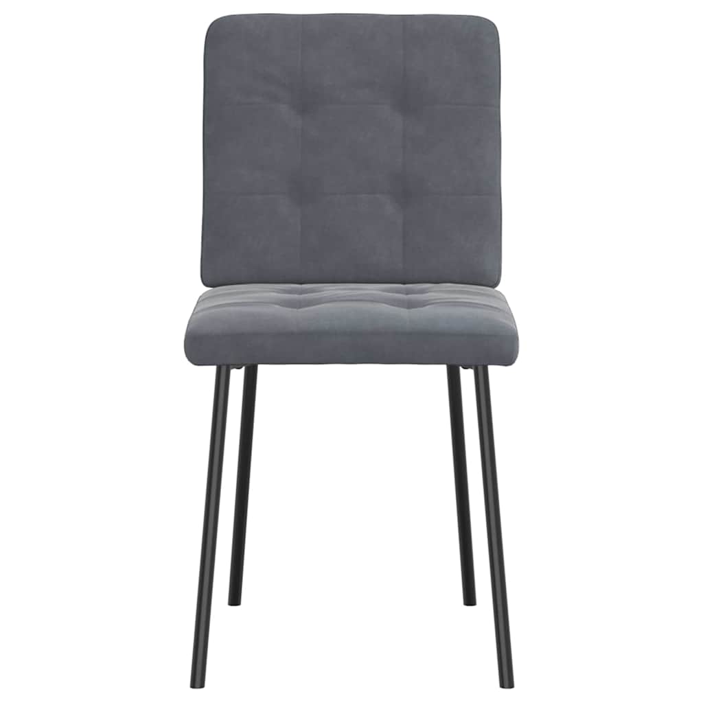 Eetkamerstoelen 4 st fluweel donkergrijs