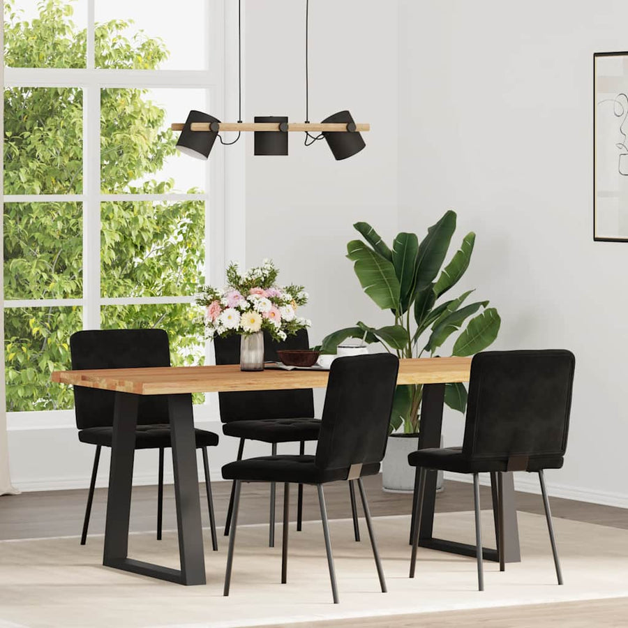 Eetkamerstoelen 4 st fluweel zwart