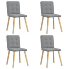 Dining chairs 4 pcs fabric light grey