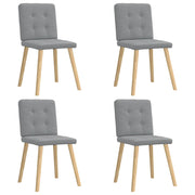 Dining chairs 4 pcs fabric light grey