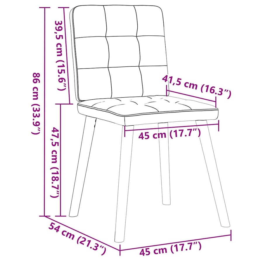 Eetkamerstoelen 4 st stof lichtgrijs