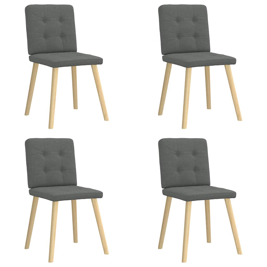 Eetkamerstoelen 4 st stof donkergrijs