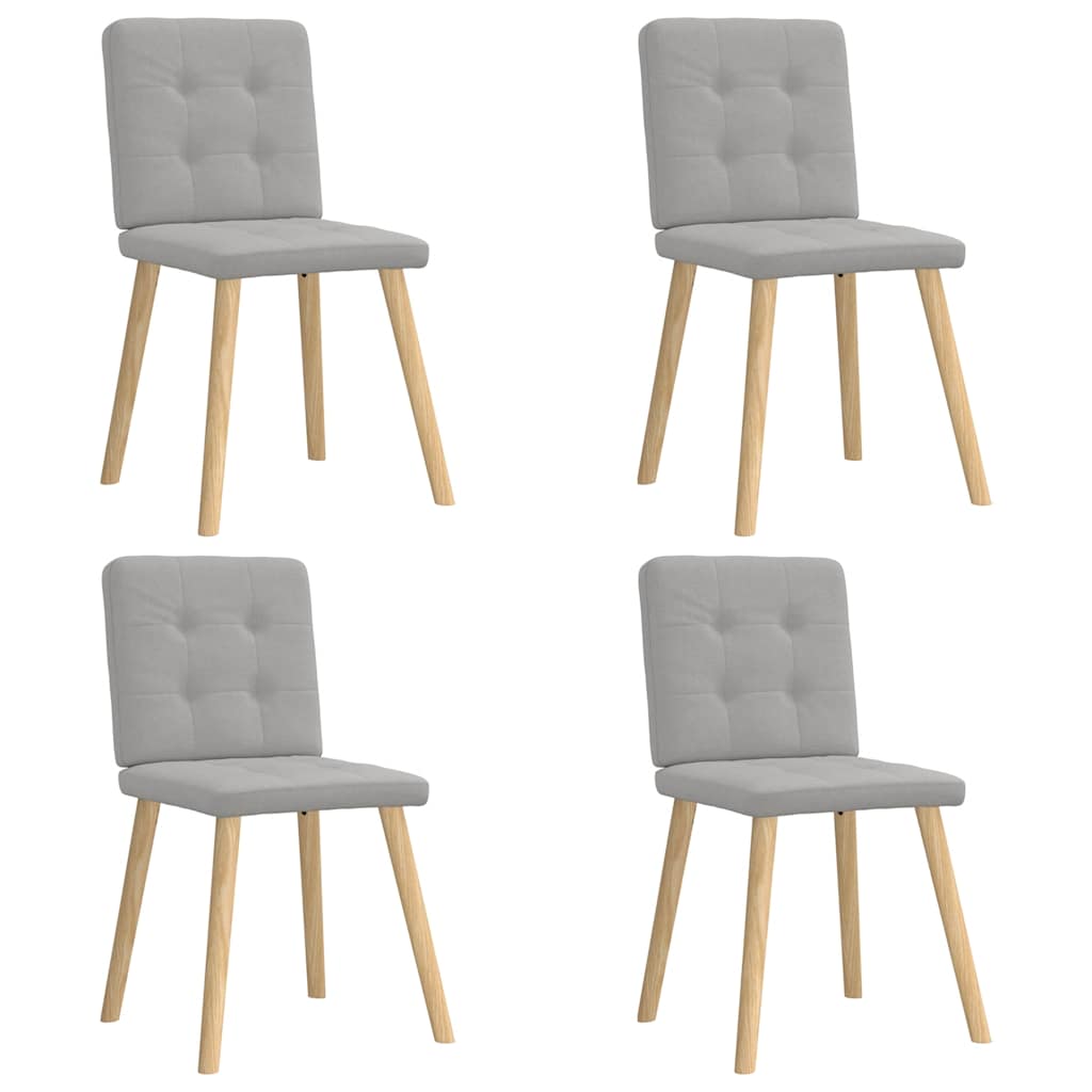 Eetkamerstoelen 4 st stof wolk grijs