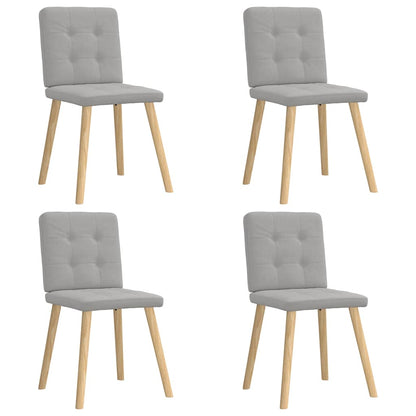 Eetkamerstoelen 4 st stof wolk grijs