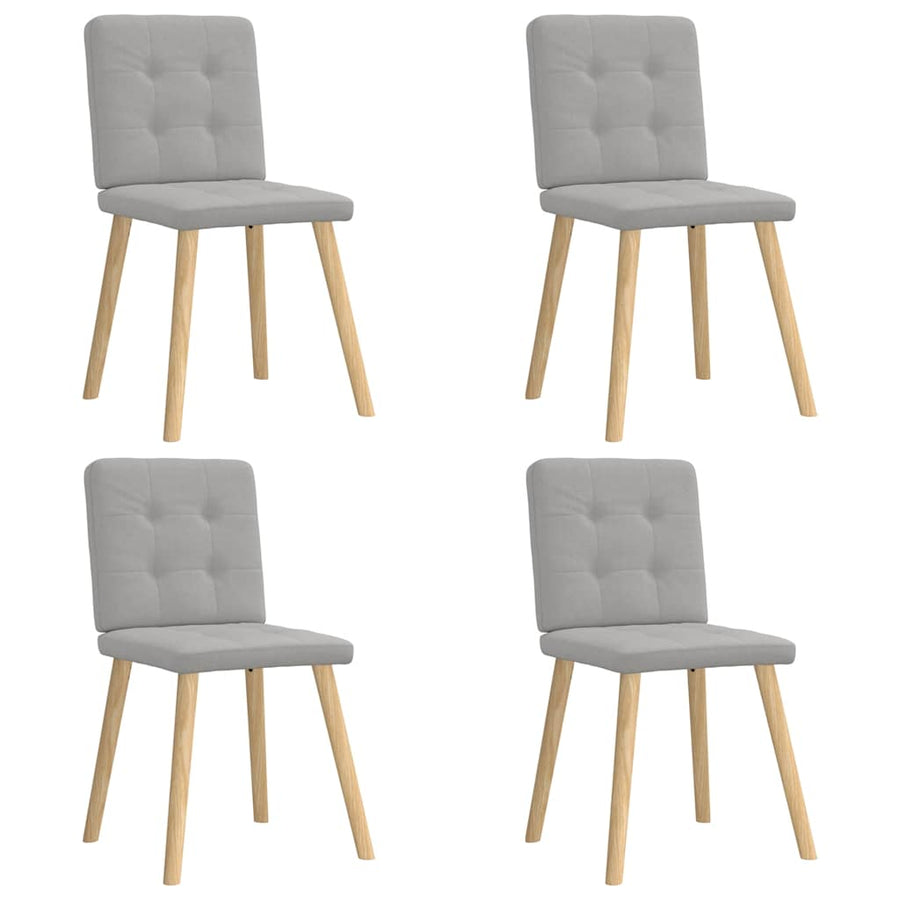Eetkamerstoelen 4 st stof wolk grijs