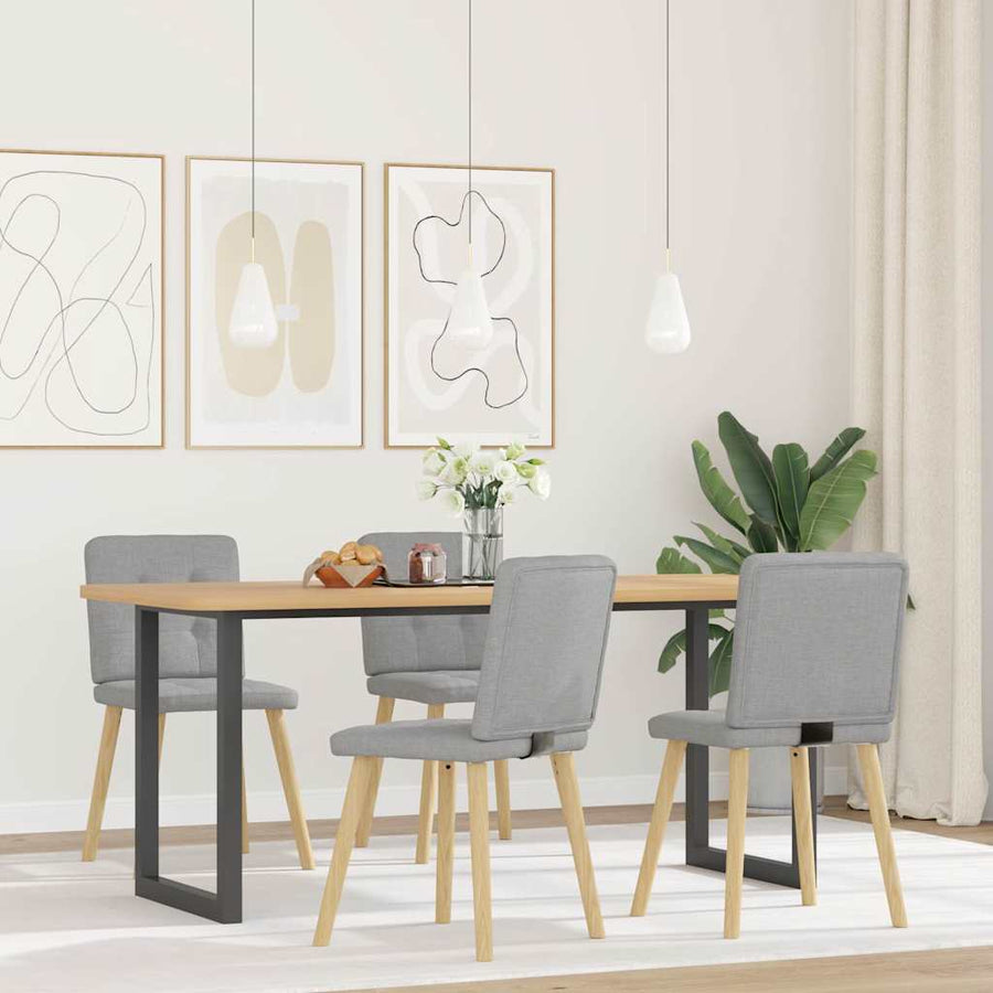 Eetkamerstoelen 4 st stof wolk grijs