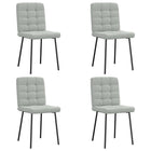 Eetkamerstoelen 4 st fluweel lichtgrijs 45x54x83 cm