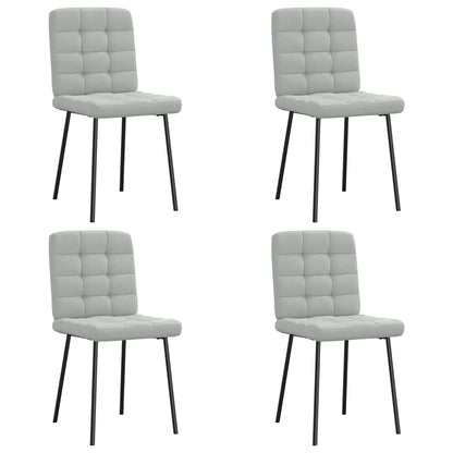 Eetkamerstoelen 4 st fluweel lichtgrijs