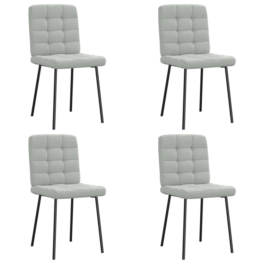 Eetkamerstoelen 4 st fluweel lichtgrijs