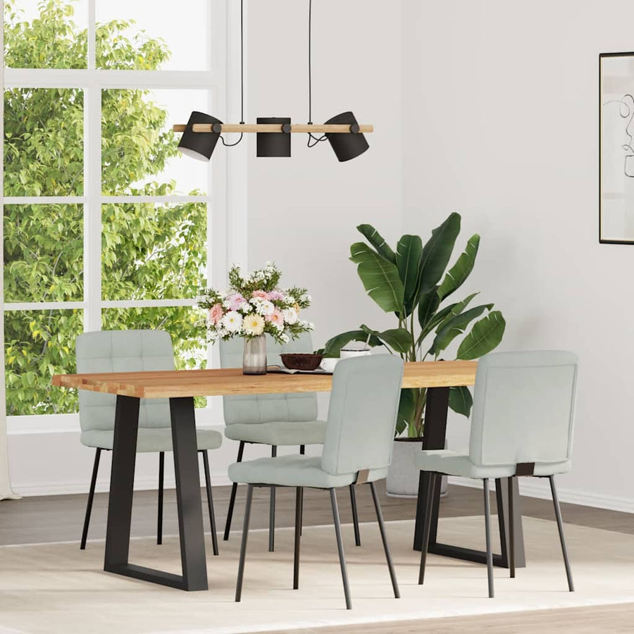 Eetkamerstoelen 4 st fluweel lichtgrijs