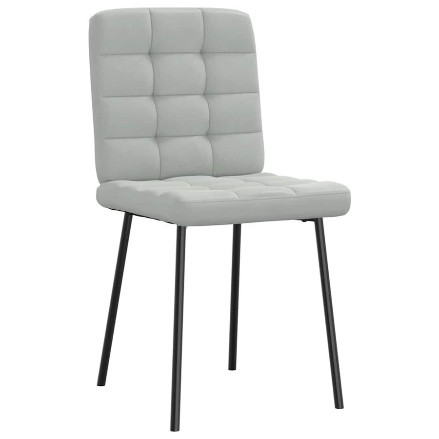 Eetkamerstoelen 4 st fluweel lichtgrijs