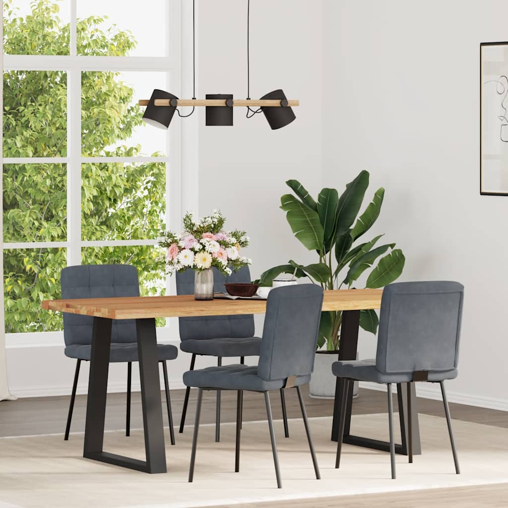 Eetkamerstoelen 4 st fluweel donkergrijs