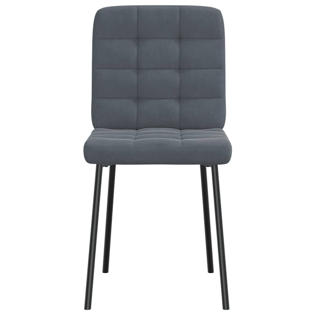 Eetkamerstoelen 4 st fluweel donkergrijs