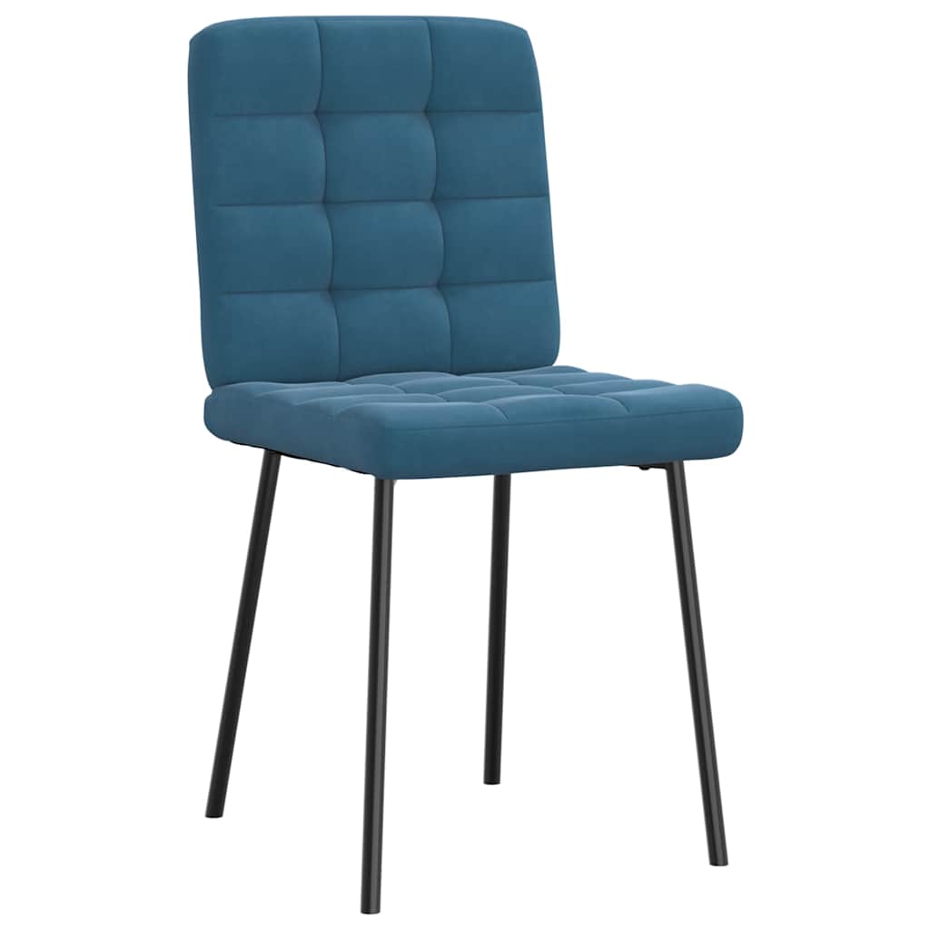 Eetkamerstoelen 4 st fluweel blauw