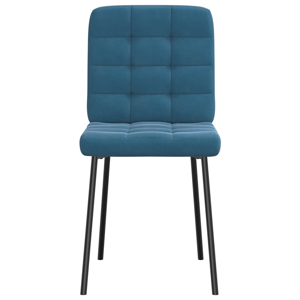 Eetkamerstoelen 4 st fluweel blauw