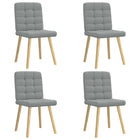 Dining chairs 4 pcs fabric light grey