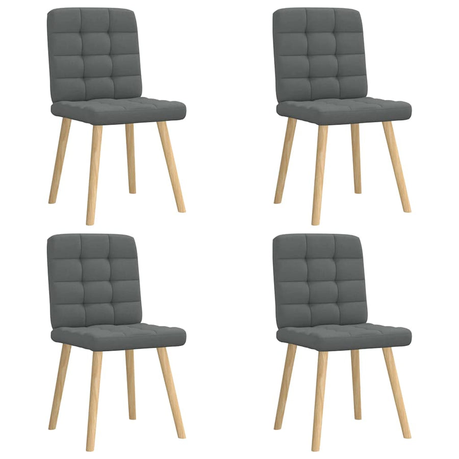 Eetkamerstoelen 4 st stof donkergrijs
