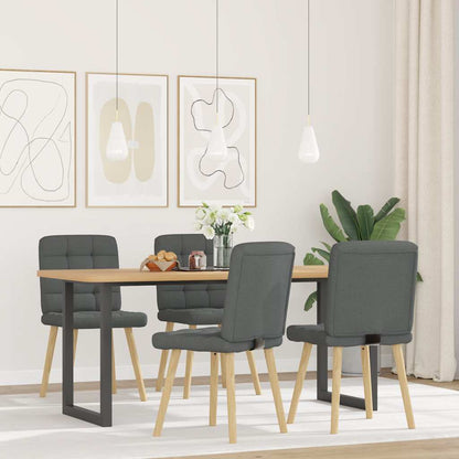 Eetkamerstoelen 4 st stof donkergrijs