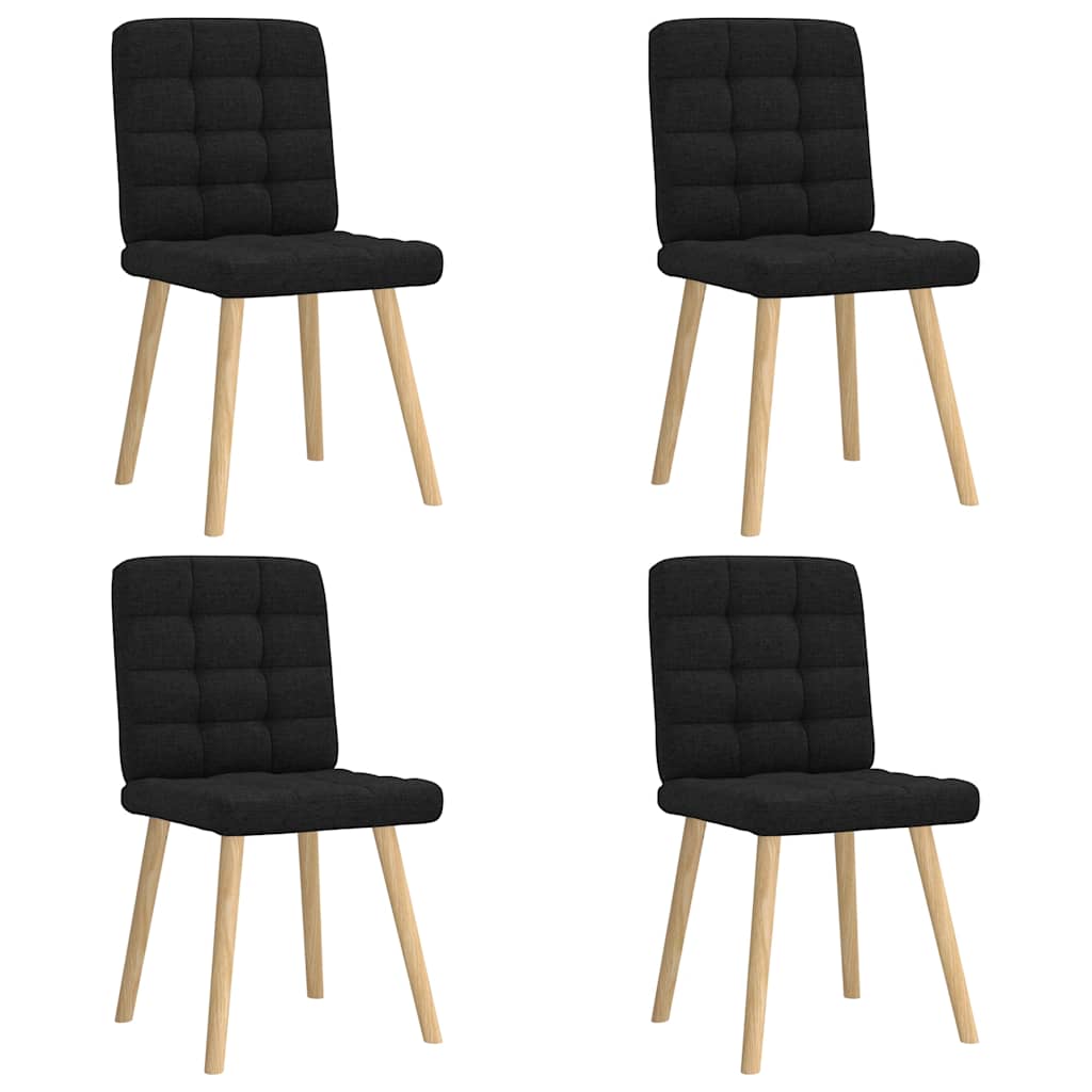 Eetkamerstoelen 4 st stof zwart