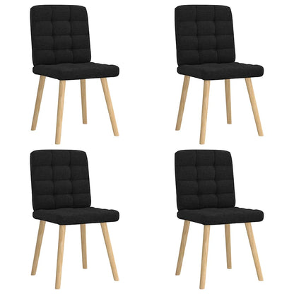 Eetkamerstoelen 4 st stof zwart