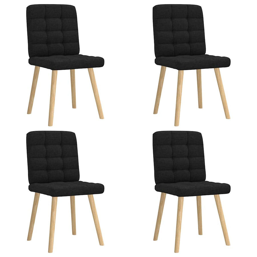 Eetkamerstoelen 4 st stof zwart