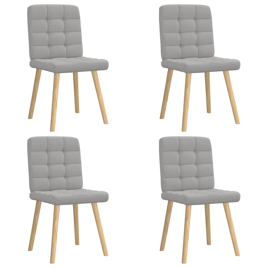 Eetkamerstoelen 4 st stof wolk grijs
