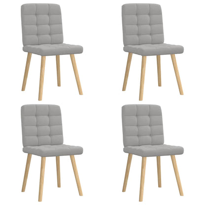 Eetkamerstoelen 4 st stof wolk grijs