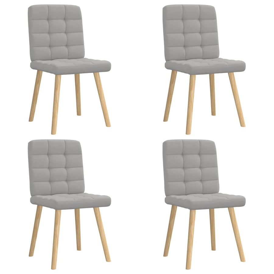 Eetkamerstoelen 4 st stof wolk grijs