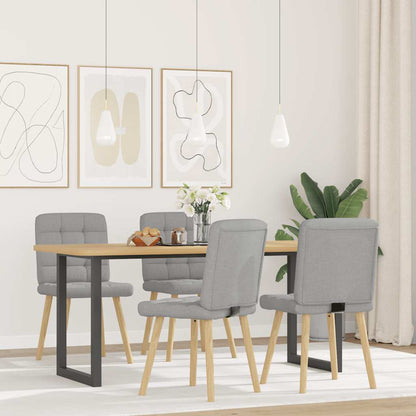 Eetkamerstoelen 4 st stof wolk grijs