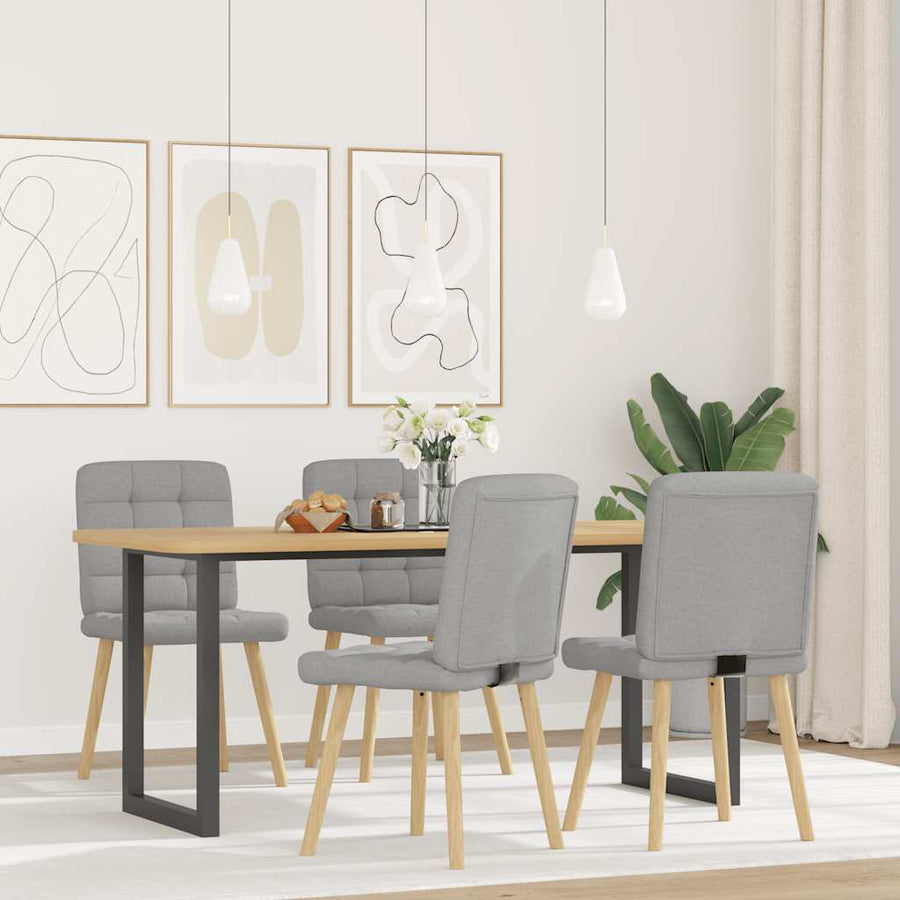 Eetkamerstoelen 4 st stof wolk grijs