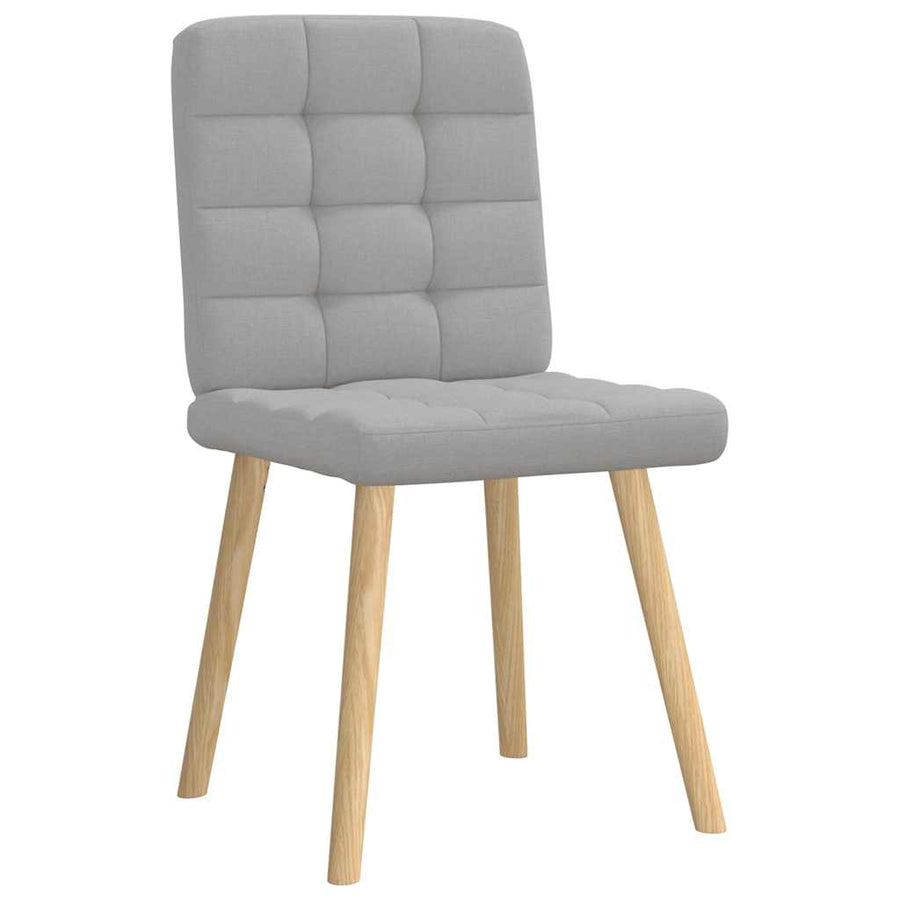 Eetkamerstoelen 4 st stof wolk grijs
