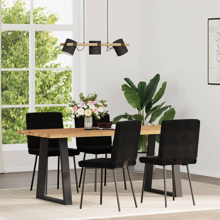 Eetkamerstoelen 4 st fluweel zwart