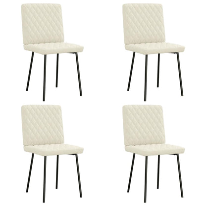 Eetkamerstoelen 4 st fluweel crèmekleurig