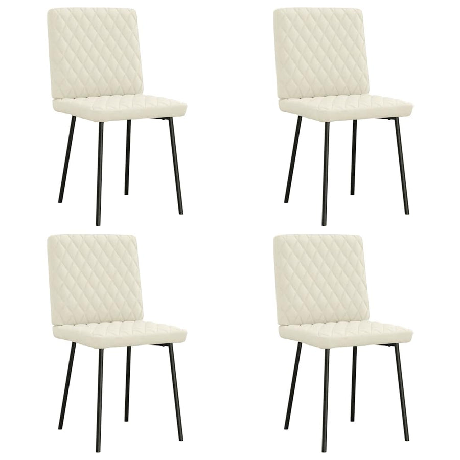Eetkamerstoelen 4 st fluweel crèmekleurig
