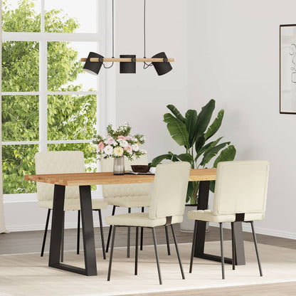 Eetkamerstoelen 4 st fluweel crèmekleurig