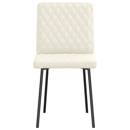 Eetkamerstoelen 4 st fluweel crèmekleurig