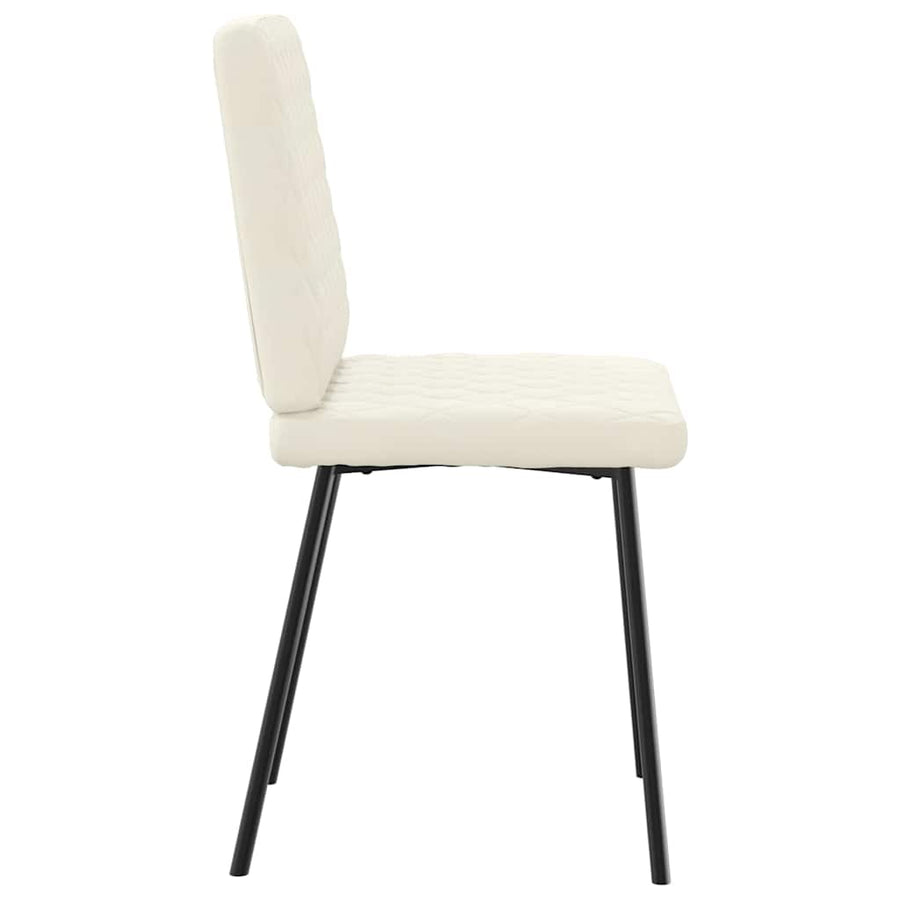 Eetkamerstoelen 4 st fluweel crèmekleurig