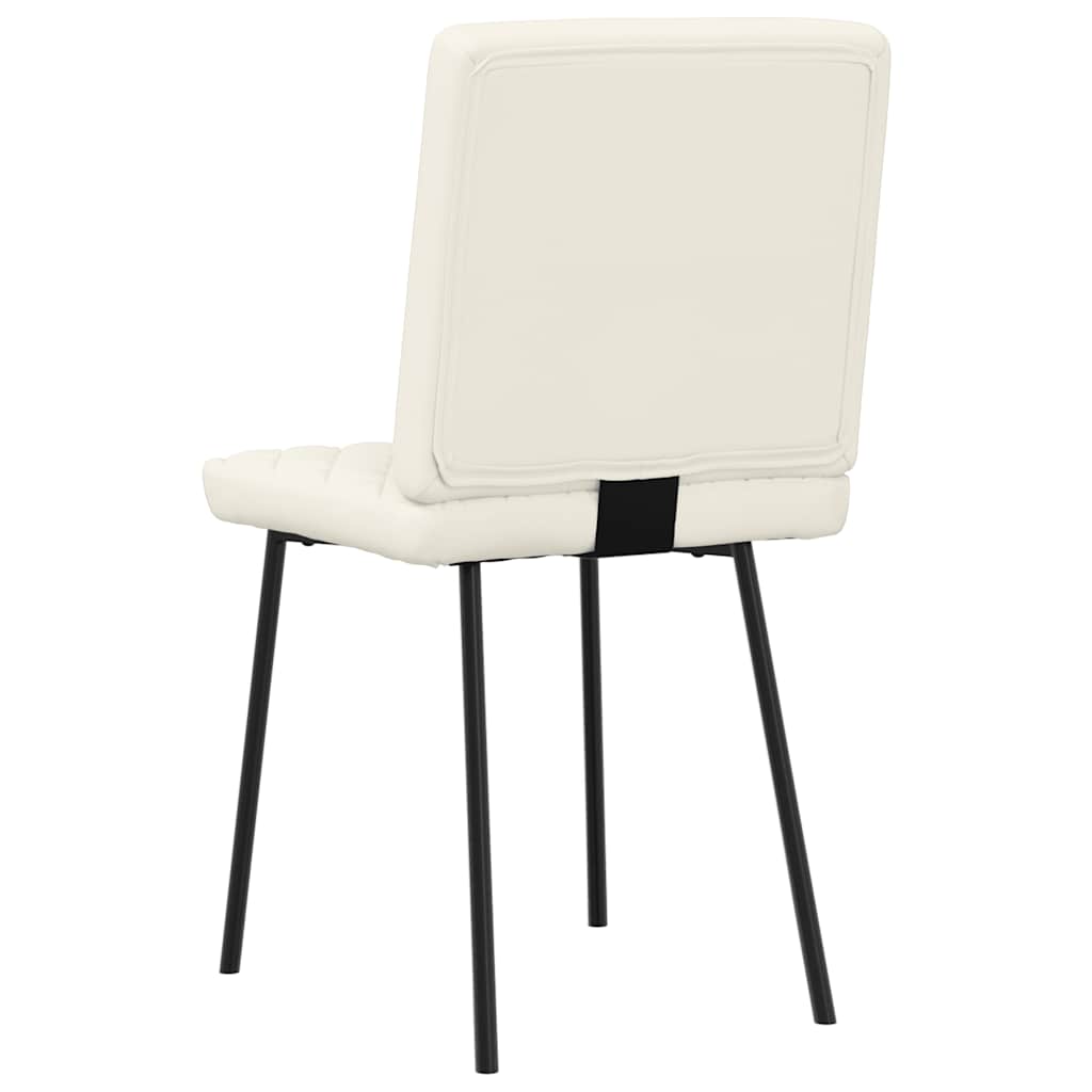 Eetkamerstoelen 4 st fluweel crèmekleurig